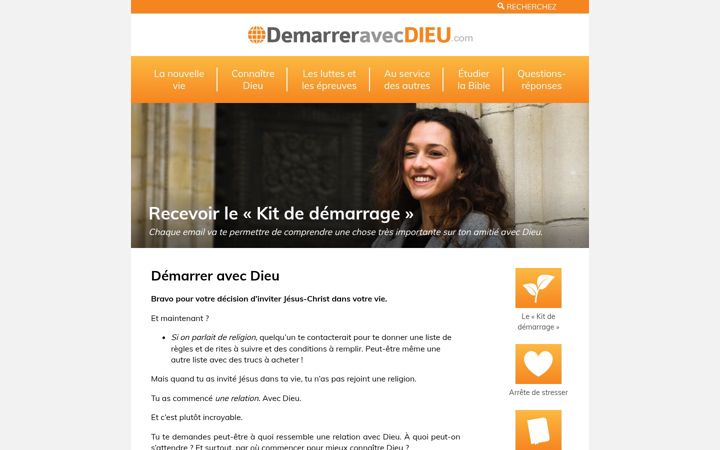 Screenshot of demarreravecdieu.com