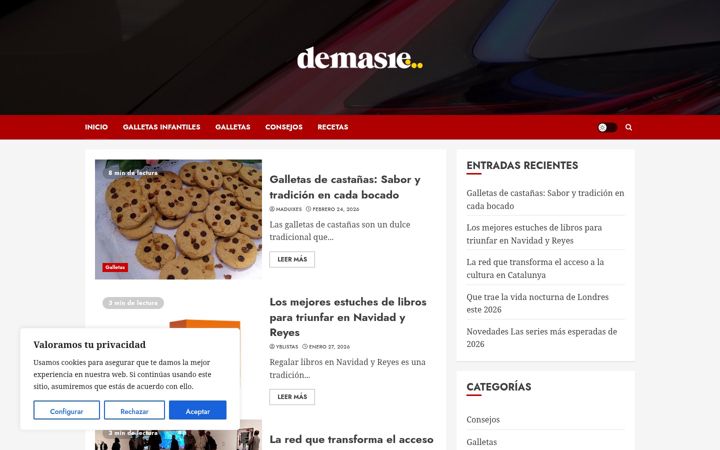 Екранна снимка на demasie.es