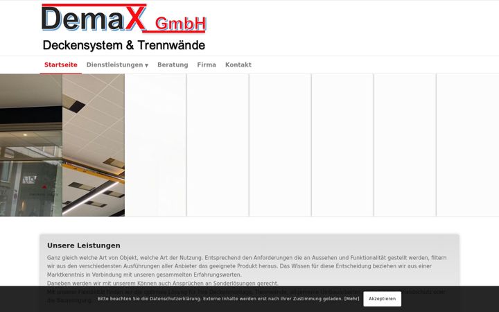 Screenshot of demax-gmbh.ch