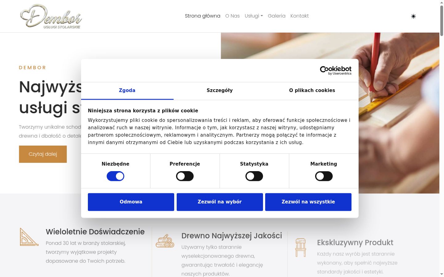 Screenshot del banner di consenso mostrato prima di qualsiasi interazione