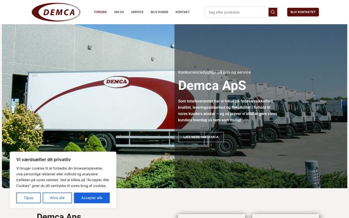 Screenshot of demca.dk