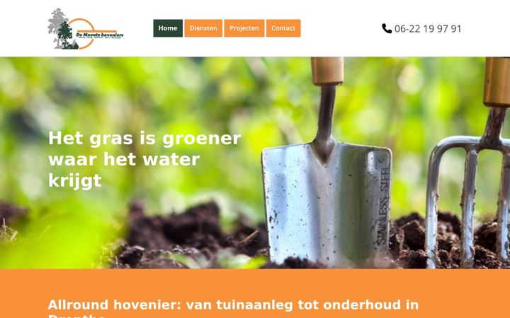 Screenshot of demeentehoveniers.nl