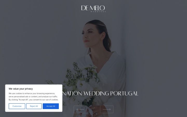 Screenshot of demeloweddings.com