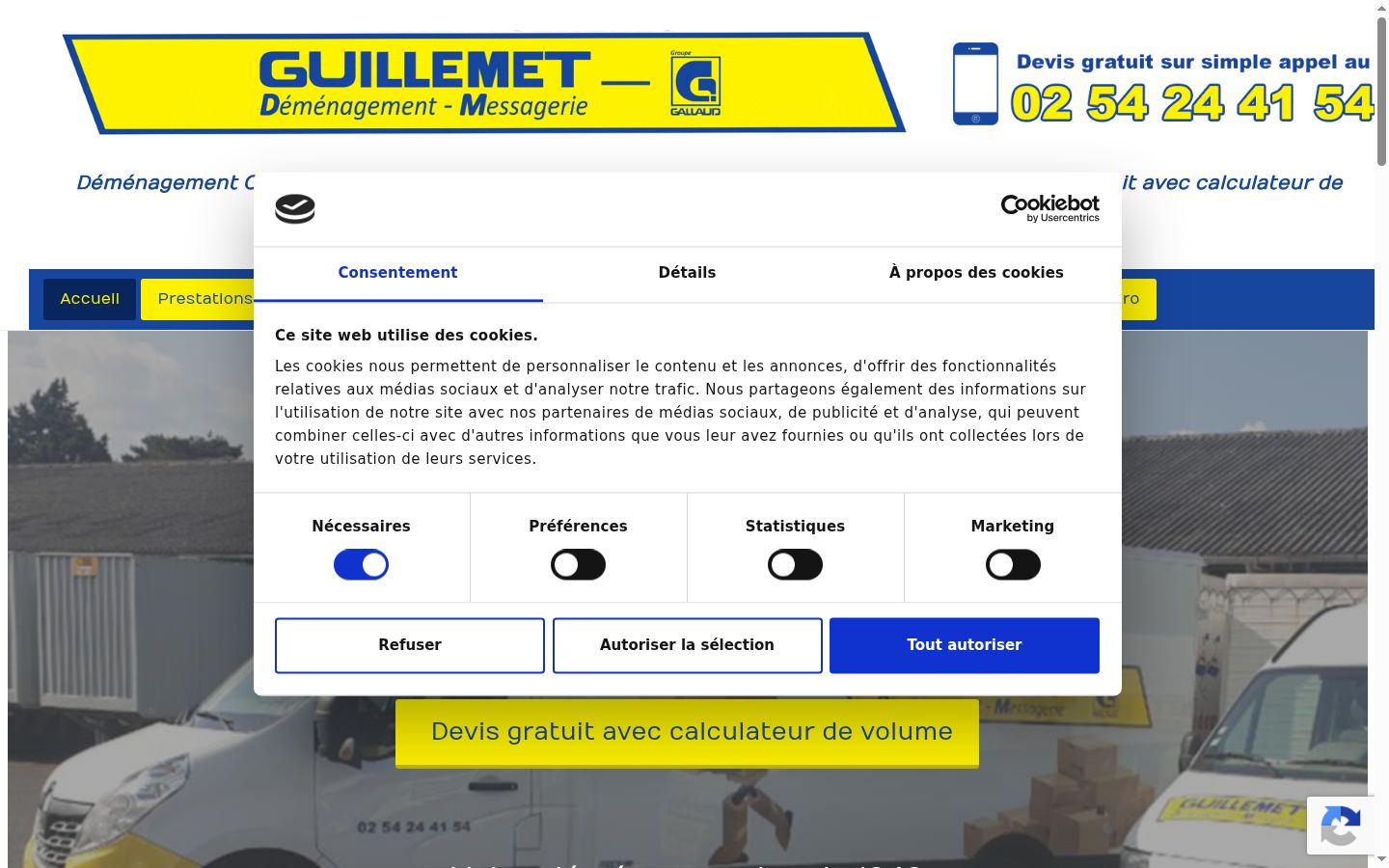 Captură de ecran a bannerului de consimțământ afișat înainte de orice interacțiune