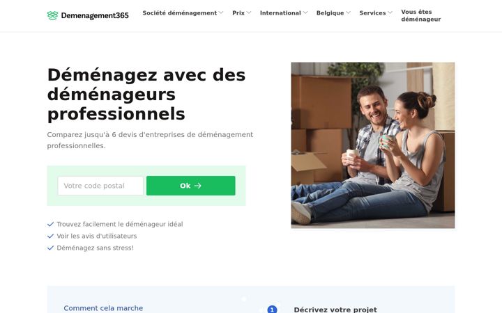 Screenshot of demenagement365.be