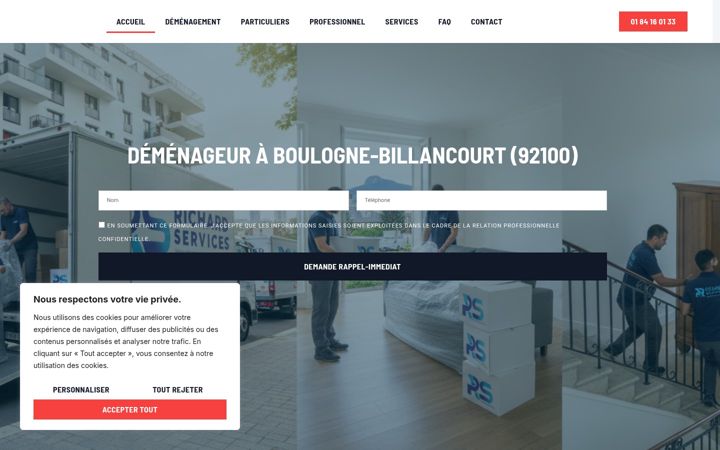 Screenshot of demenagementboulognebillancourt.fr