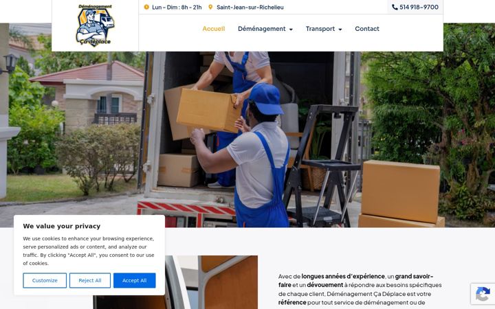 Képernyőkép: demenagementcadeplace.ca