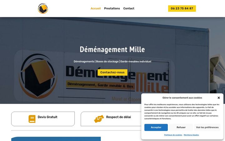 Ekraanipilt saidist demenagementmille.fr