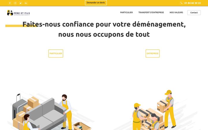 Ekraanipilt saidist demenagementpereetfils.fr
