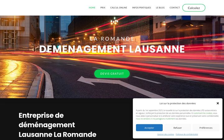 Screenshot of demenagements-a-lausanne.ch