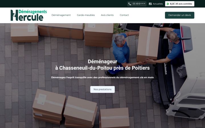 Ekraanipilt saidist demenagements-hercule.fr