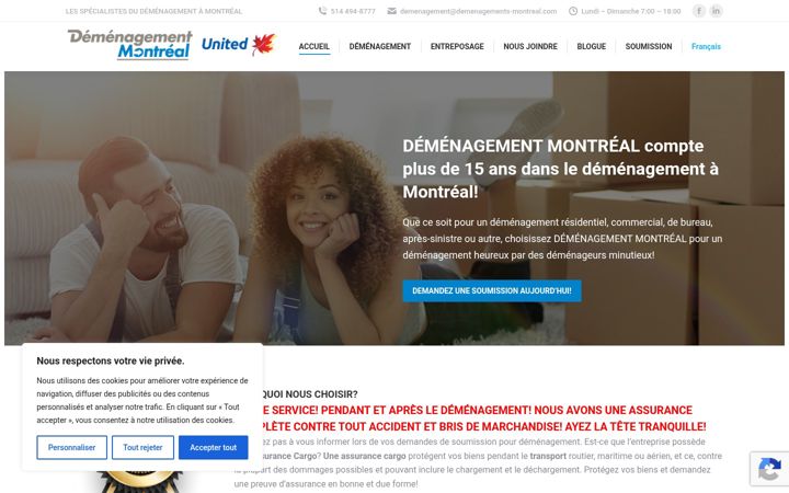 Screenshot of demenagements-montreal.com