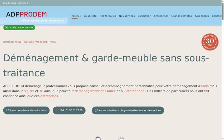 Ekraanipilt saidist demenagements-prodem.fr
