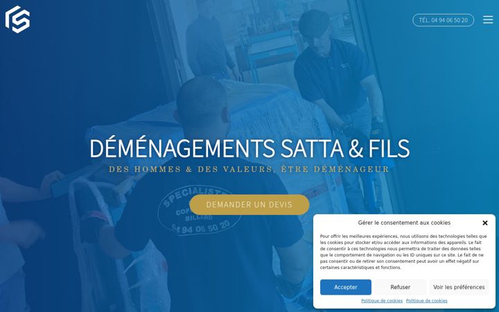 Ekraanipilt saidist demenagements-satta.fr