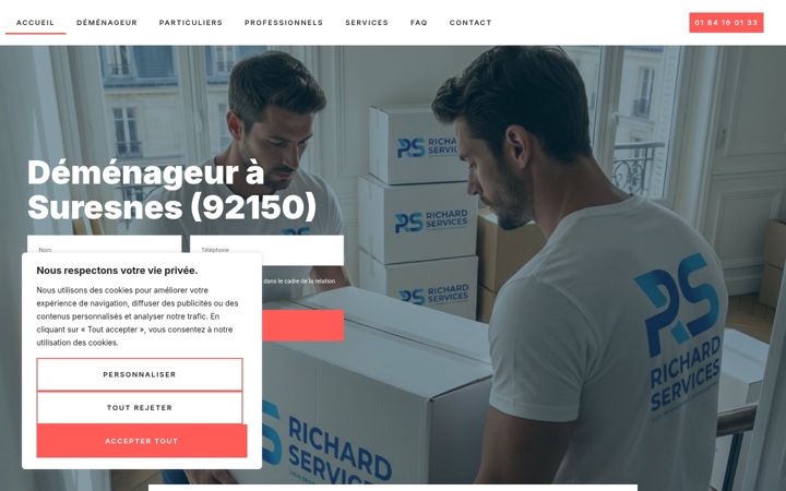 Ekraanipilt saidist demenagementsuresnes.fr