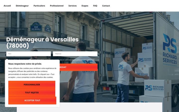 Ekraanipilt saidist demenagementsversailles.fr