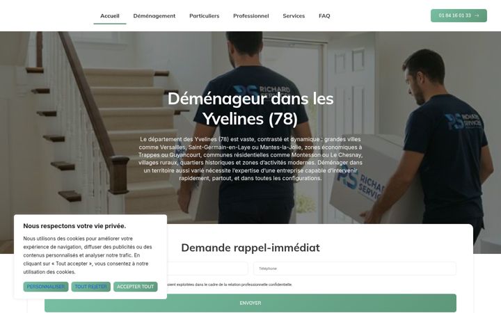 Ekraanipilt saidist demenagementyvelines78.fr