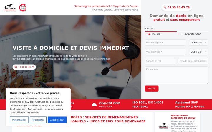 Screenshot of demenageur-troyes.com