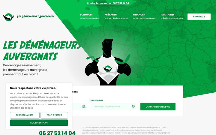 Ekraanipilt saidist demenageurs-auvergnats.fr