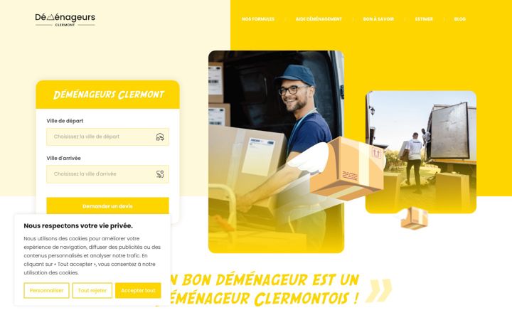 Ekraanipilt saidist demenageurs-clermont.fr