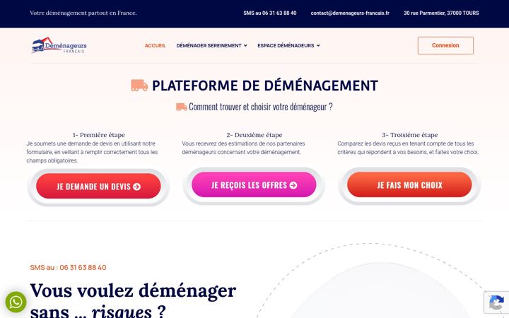 Ekraanipilt saidist demenageurs-francais.fr