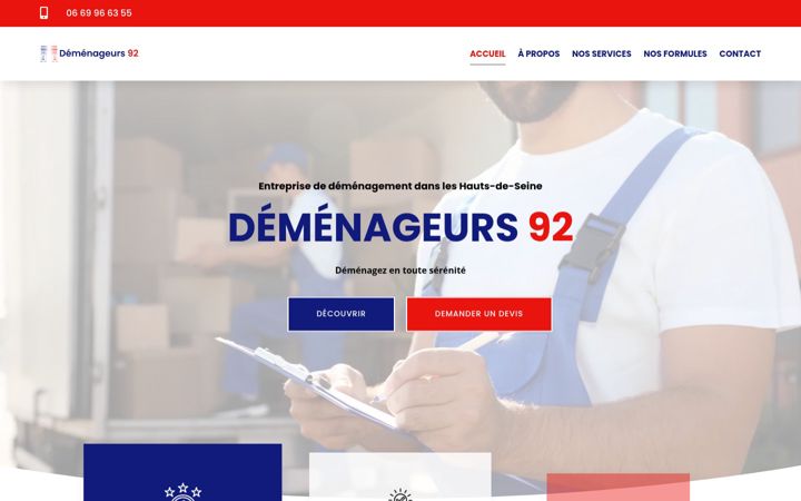 Ekraanipilt saidist demenageursparis.fr