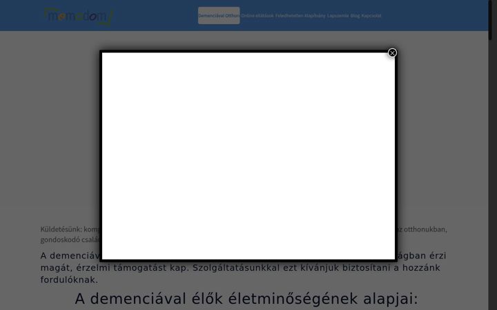 Zrzut ekranu demenciavalotthon.hu
