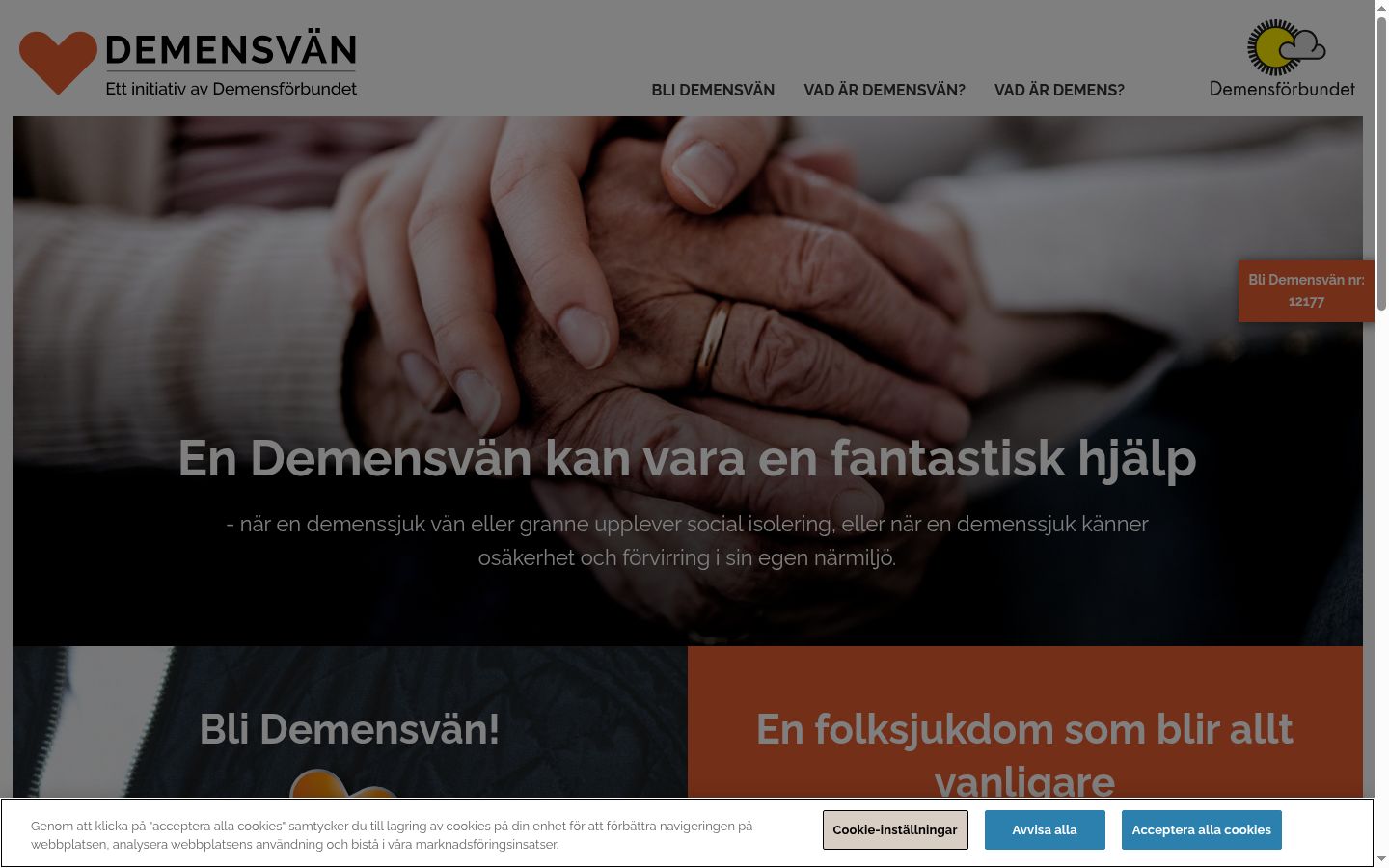 Screenshot tal-banner tal-kunsens muri qabel kwalunkwe interazzjoni