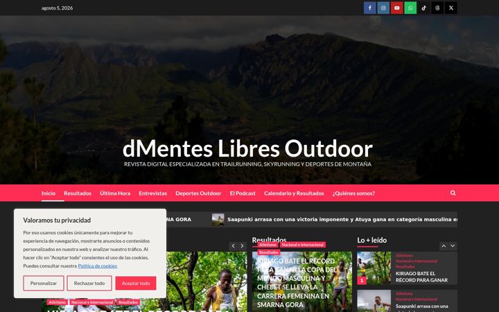 Screenshot of dementeslibresoutdoor.com