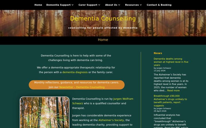 Screenshot di dementia-counselling.co.uk