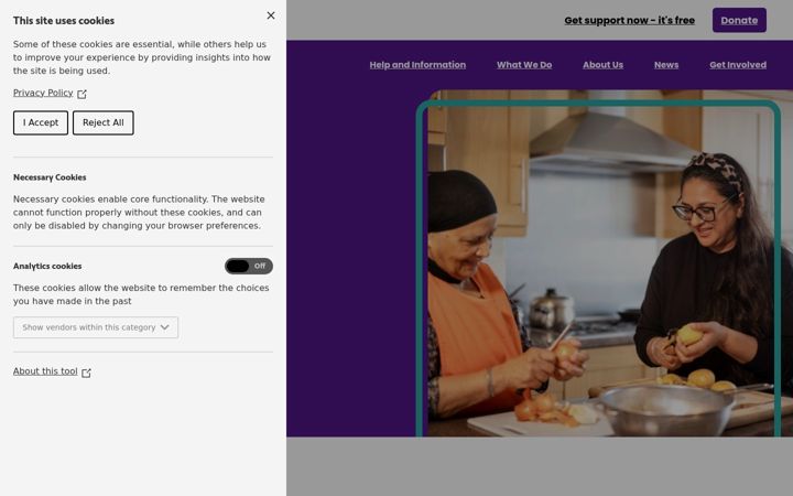 Screenshot di dementiacarers.org.uk