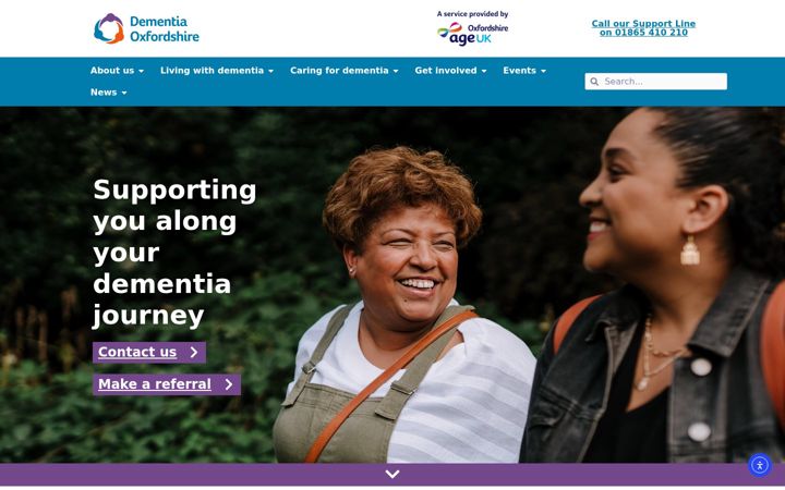 Ekrano kopija dementiaoxfordshire.org.uk
