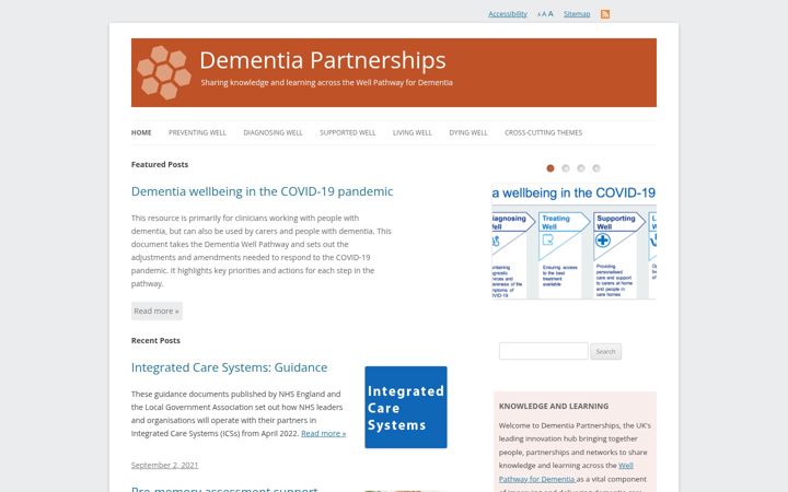 Screenshot of dementiapartnerships.com