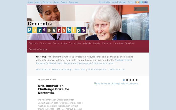 Screenshot of dementiapartnerships.org