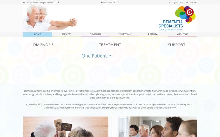 Screenshot of dementiaspecialists.co.uk