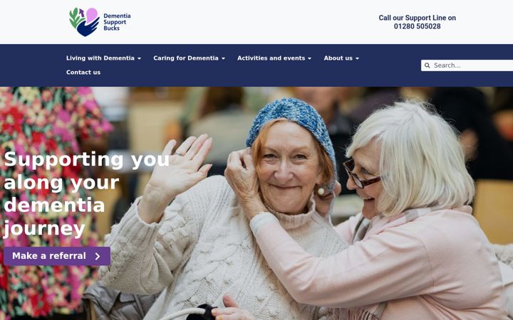 Ekrano kopija dementiasupportbucks.org.uk