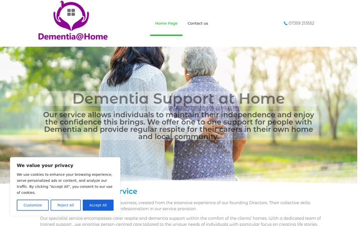 Screenshot of dementiathome.uk
