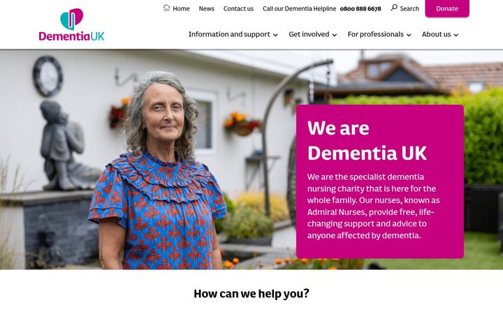 Screenshot of dementiauk.org