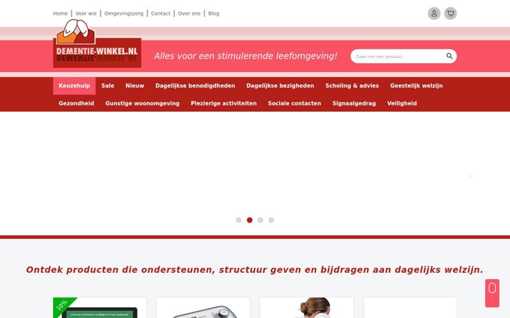 Screenshot di dementie-winkel.nl