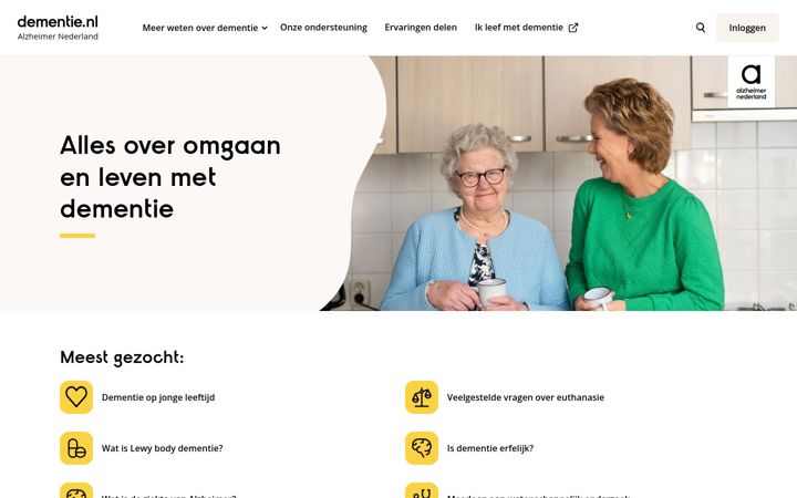 Screenshot di dementie.nl