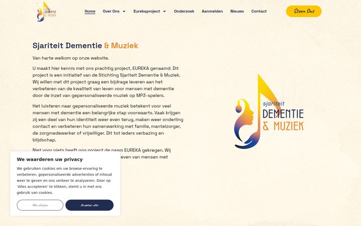 Screenshot di dementiemuziek.nl