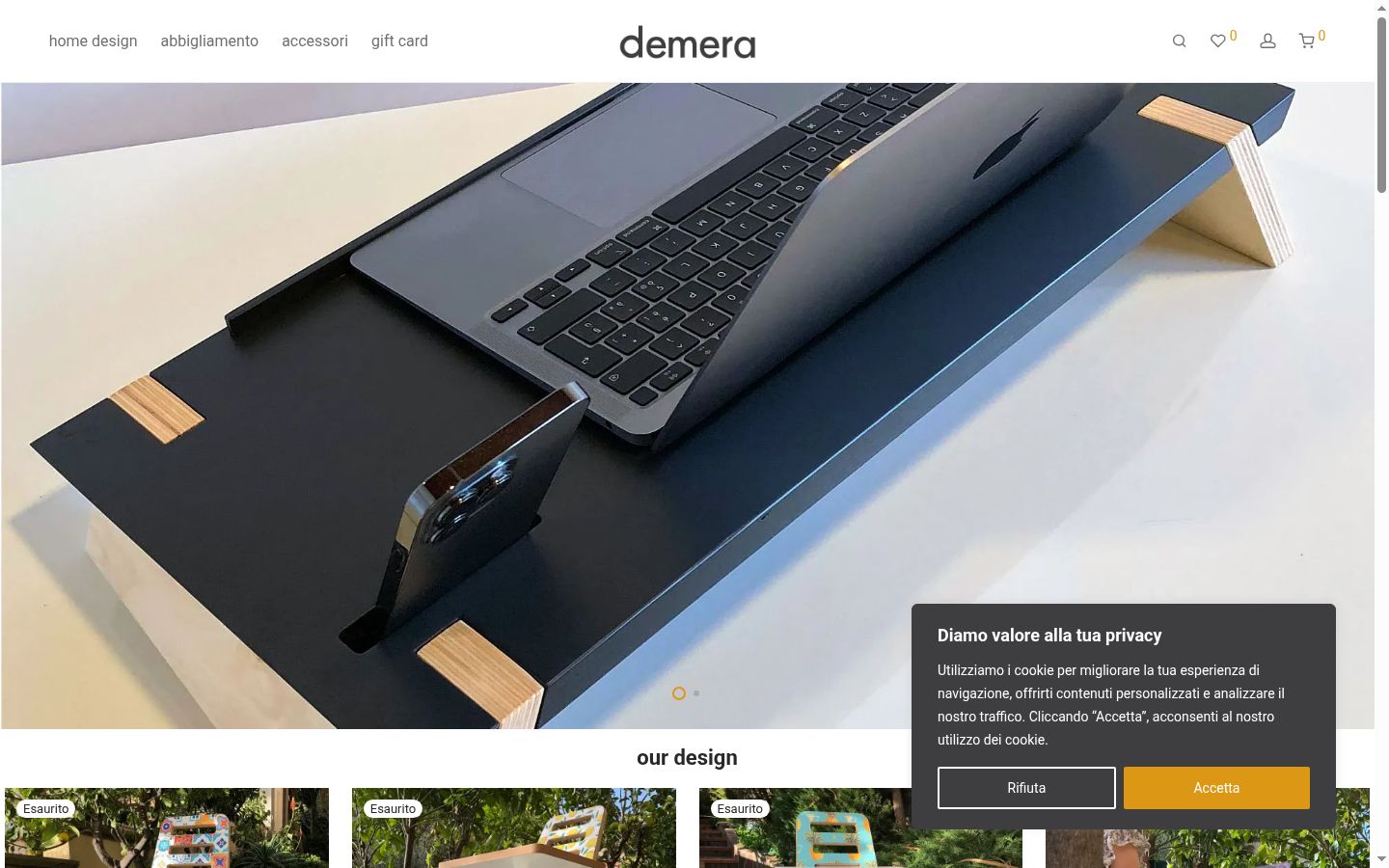 Screenshot del banner di consenso mostrato prima di qualsiasi interazione