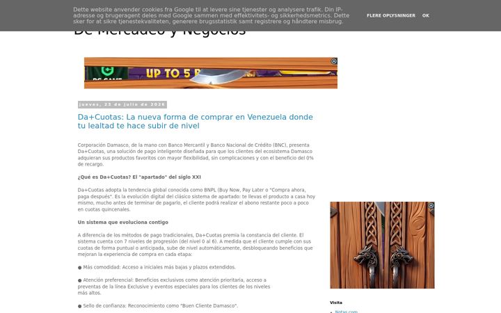 Screenshot of demercadeoynegocios.com