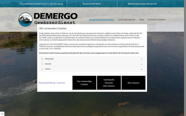 Screenshot of demergo-gewaesserdienst.de