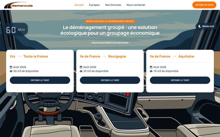 Screenshot of demeroute.fr