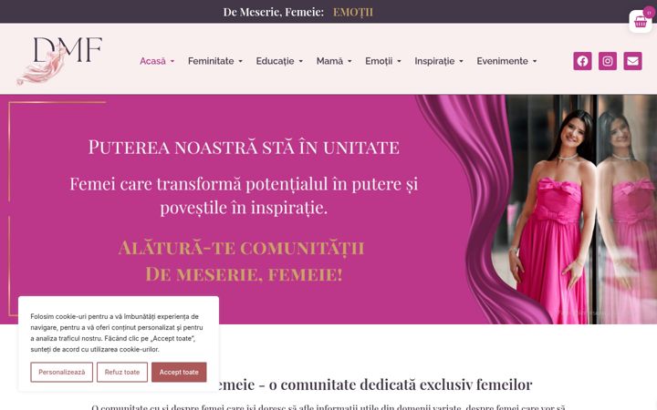 Screenshot stránky demeseriefemeie.ro