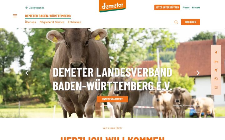 Screenshot of demeter-bw.de