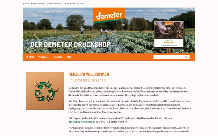 Screenshot of demeter-druckshop.de