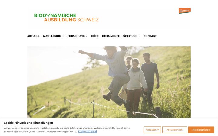 Screenshot of demeterausbildung.ch
