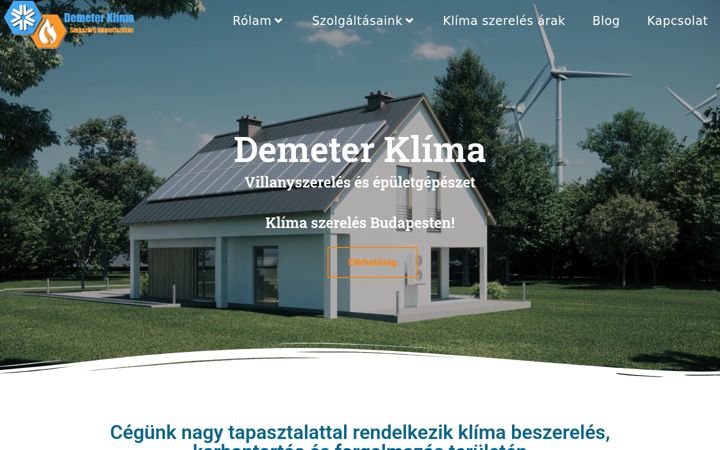 Zrzut ekranu demeterklima.hu
